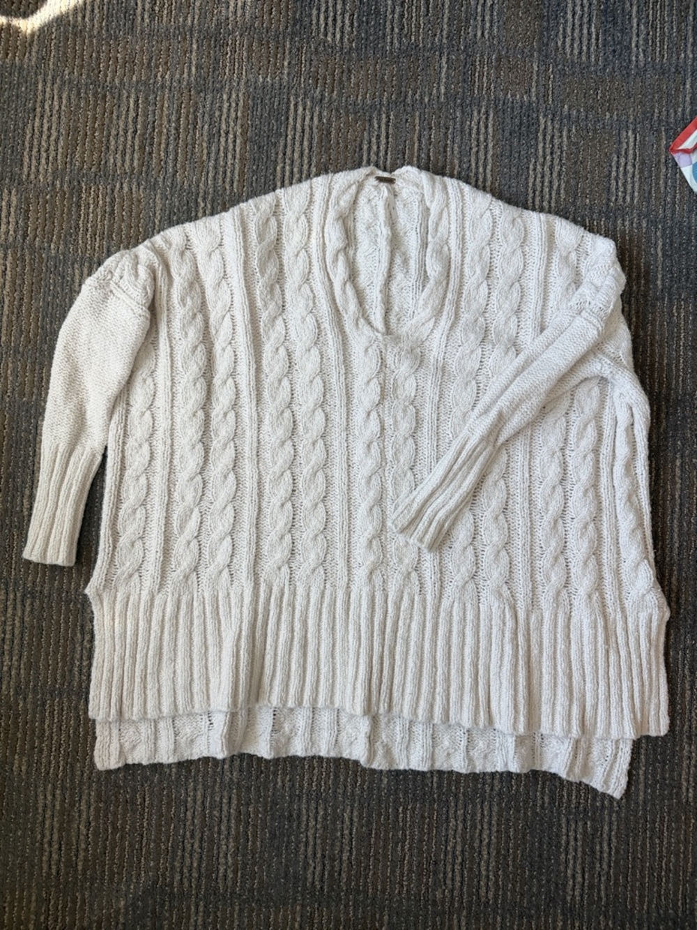 Free People 100% cotton cable knit sweater